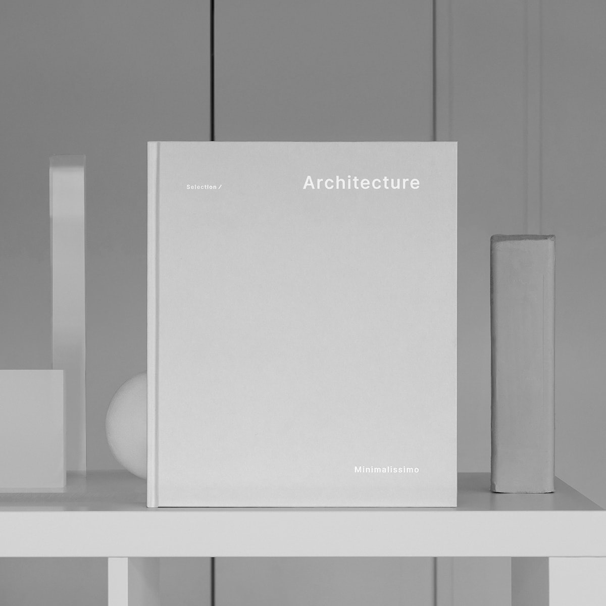 Photography of the Selection: Architecture book standing vertical on a shelve